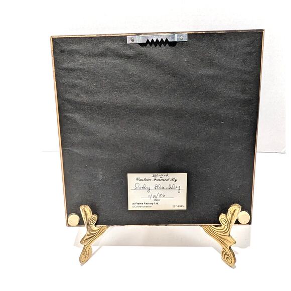 Vtg 1986 Framed Cross Stitched Brown Owl on Branch Wall Art Nursery 8x8 - Picture 7 of 16